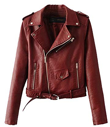 ShiFan Giubbotto di Similpelle Chiodo Donna Giacca da Motociclista Pu Pelle Cappotto Zip Sottile