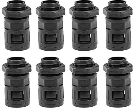 sourcing map Cable Gland Corrugated Tube Connector AD13 Pipe Joint Clamps M16 Screw 8Pcs