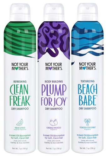 Not Your Mother's Dry Shampoo Assortment (3-Pack) - 7 oz - Clean Freak, Plump for Joy, Beach Babe Dry Shampoos - Instantly Absorbs Oil in Hair