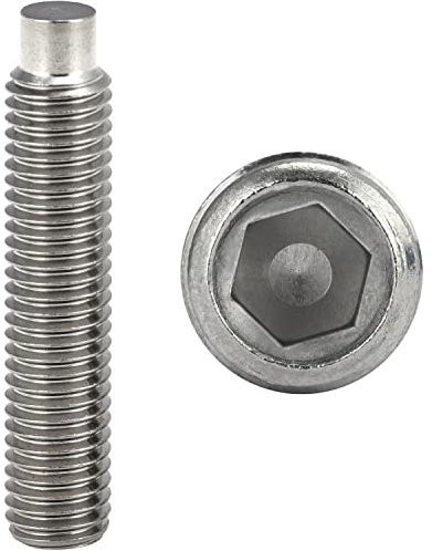 FASTON® Gewindestifte mit Innensechskant und Zapfen M6x6 aus Edelstahl A2 V2A (10 Stück) DIN 915 (ISO 4028) Gewindeschrauben Madenschrauben Maden-Schrauben