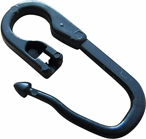 rewagi 10 Stück Gardinenhaken, Überklipshaken, geschlossen weiß, schwarz, transparent - Öse 7mm (schwarz)