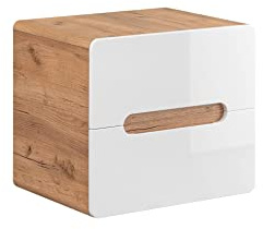 Mobile da lavabo 60 cm Aruba White per lavabo su piano, mobile da bagno sospeso, colore bianco lucido, mobili da bagno moderni