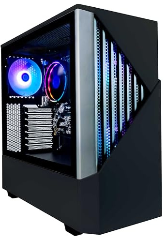Periphio Reaper Prebuilt Gaming PC - AMD Ryzen 5 5600G 4.4GHz, Radeon Vega 7 iGPU, 16GB DDR4 3200MHz Gaming RAM, 1TB NVMe, Wi-Fi + Bluetooth, Windows 11 Gaming Computer