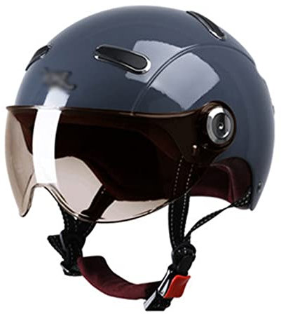 Caschi Demi-Jet ECE DOT Omologato, metà Aperto Faccia Casco del Motociclo con Parasole, Casco Scodella Moto Casco Scooter Caschi Scodella Motorino Portatile (Color : C, Size : M=(57-58cm))