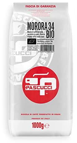 Caffè Pascucci | Caffe Miscela Biologica Morora 34 Per Macchina Espresso Moka Caffettiera No Caffe Filtro Miscela Tostatura Scura Caffe In Grani 1 Kg Sacchetto Salva Aroma