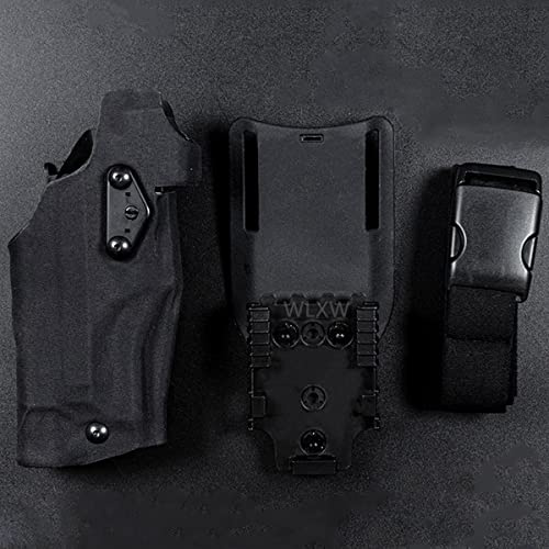 WLXW Tactical Airsoft Holster Airsoft Rechtshänder Holster Für Glock 17/19 Kompatibel Mit X300 Lights Holster QLS Quick Mount Adapter Leg Shroud Drop