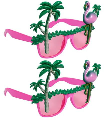 PRETYZOOM 2stücke Flamingo Brillen Lustige Partybrillen Für Luau Und Strandpartys Leichte Langlebige Sonnenbrillen Mit Buntem Design Für Erwachsene Sommer-deko