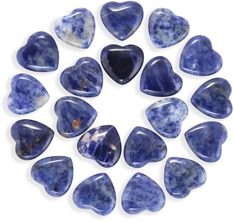 Namzi 20 förpackningar med tumlade polerade naturliga Lapis Lazuli-kristaller Hjärtstenar, kristaller och helande stenar Kvartsbulk för Wicca, Reiki, helande energi, chakrastenar, trolldomstillbehör