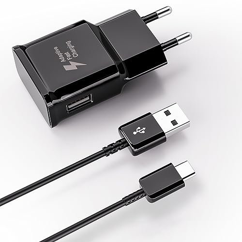 Ladegerät mit Ladekabel Kompatibel mit Samsung Galaxy S8, S8 Plus, S9,S10, A13, A20, A30, A40, A50, A70, M20, M30, M40, Z Flip3, Z Fold2 und andere Smartphones, Ersatz-Original Schnellladegerät