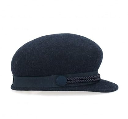 TIRABASSO - Filzhut für Damen Modell Stuart Made in Italy Top-Qualität - Blau, 57
