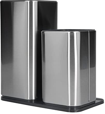 Bloque Universal para Cuchillos,2 en 1 Portacuchillos de Acero Inoxidable con Ranura para Tijeras Soporte para Cuchillos con Tabla de Cortar Organizador para Accesorios de Cocina