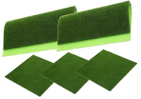 Toddmomy Artificial Moss Fake Grass Square Lawn for Mini Garden Landscaping, 30x30cm Artificial Turf Micro Landscape Decor, 5pcs Set for Garden Model Display