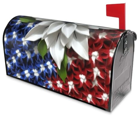 Coperture per cassette postali con stampa floreale patriottica americana, formato standard, impermeabile, copertura per cassetta delle lettere per casa, giardino, cortile, 45,7 x 53,3 cm, 64,8 x 53,3
