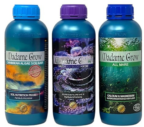 Madame Grow - Abono Natural Potenciador - KIT WEDDING CAKE para Nutrición y Desarrollo - 3 x 1 L
