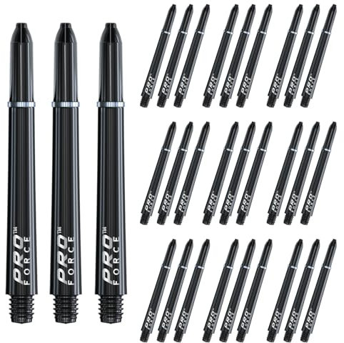 WINMAU Pro-Force Dart-Schäfte aus Nylon, mittelgroß, Schwarz, 10 Sets pro Packung (insgesamt 30 Dart-Schäfte)