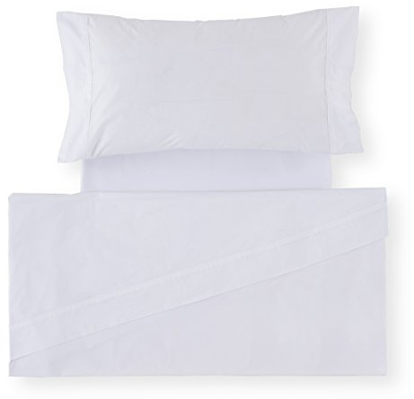 Juego de sábanas de satén color blanco. Cama de 135 cm. 3 piezas