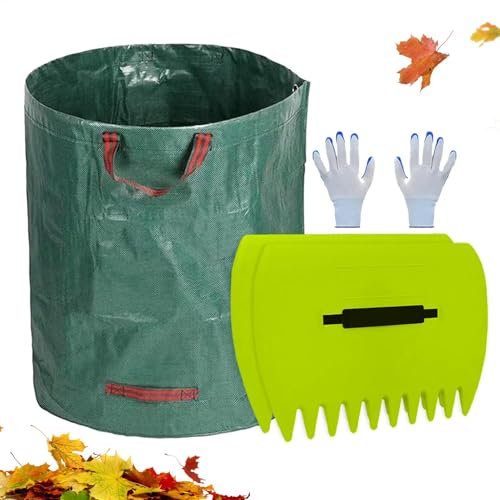 Pinze da giardino con manico grande, ergonomico, strumento da giardinaggio per rimuovere detriti, detriti da giardino, foglie, , passamaneria, con sacchetto della spazzatura per U