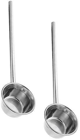Cabilock Cucharón De Acero Inoxidable Mango Largo 14 Cm Cucharón De Sopa Resistente Al Desgaste Fácil Limpieza Para Cocina y Restaurante Set De 2 Piezas