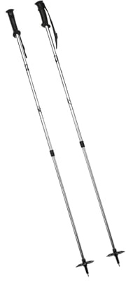 KQFCAZRE Bâtons de Randonnée, Bâtons de Ski, Dragonne Réglable pour Hommes et Femmes, Bâtons de Marche pour Le Snowboard et Les Activités de Plein Air, Argent
