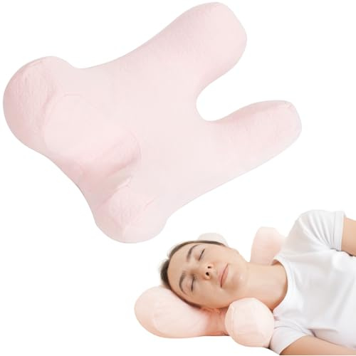 vocheer Oreiller Anti-Rides, Oreiller Visage Confortable en Alternative au Duvet, Oreillers de Beauté Ajustables Offrant un Soutien du Cou et un Soulagement de la Douleur, Design Ergonomique Parfait
