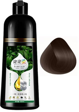 Per Capelli A Bolle A Base Vegetale, Nuova Tintura Per Capelli A Bolle Di Estratto Di Piante Naturali, 500 Ml, Shampoo Da Colorare, Copertura Grigia Efficace, Applicazione 2 In 1, Per Donne E Uom