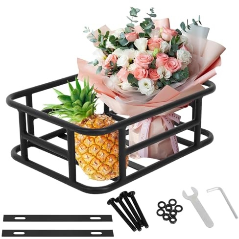 Cesta trasera desmontable para bicicleta, cesta trasera con 2 placas de hierro, cesta portaequipajes, cestas traseras para bicicleta, bicicleta eléctrica, bicicleta eléctrica