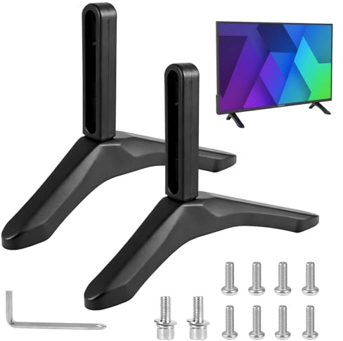 TV Stand Base Pedestal Feet TV Legs Universal TV Stand Legs Non-Slip Plastic TVs Feet with Screws Replacement Television Stand for Most 32-65LCD/LED/Plasma Flat Screen TVs