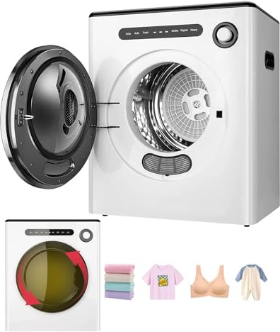 CHHMAELOVE Sèche-Linge 4 kg, Haute température et séchage Rapide, sèche-Linge entièrement Automatique avec Panneau de Commande Intelligent et Fonction UV, pour Maison, dortoir, Appartement White