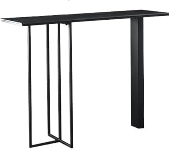 Bartabeller Home Rock Slab Barbord med metallram Svart skiljeväggsbord for trånga utrymmen Bar Bordets Högbord(120 * 40 * 105cm)