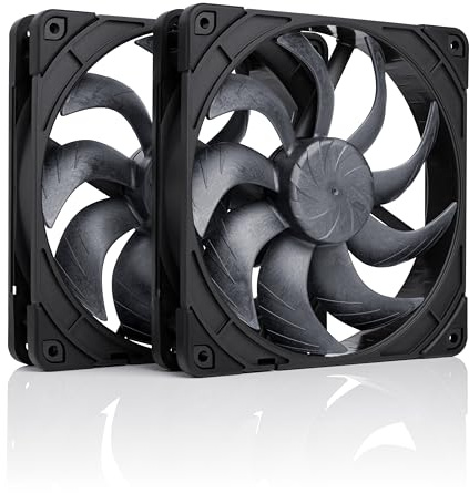 Noctua NF-A14x25 G2 PWM Sx2-PP, Set de Dos Ventiladores para Aplicaciones de Entrada/Salida que Funcionan Simultáneamente (Negro)