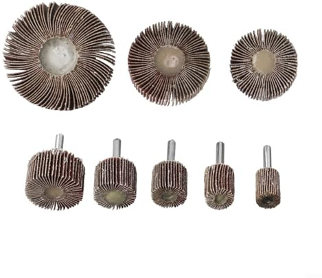Hosrivae Set di 20 dischi abrasivi con grana 80, panno abrasivo per la lavorazione di metallo e legno, dischi abrasivi flessibili con gambo da 6 mm, compatibili con trapano e utensili a batteria