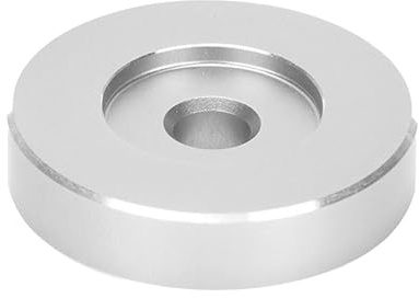 Adaptateur 45 Tours pour Disque Vinyle 7 Pouces en Aluminium Argenté, Centreur de Platine Stable, Accessoire Tourne-Disque Anti-Vibration, Diamètre 38mm Hauteur 8mm