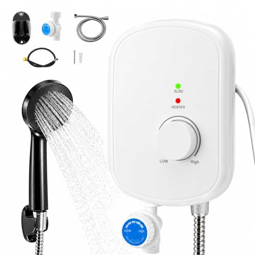 Calentador de agua instantáneo de 5500 W 230 V, mini calentador de agua instantáneo para ducha, IPX4, resistente al agua, calentador de agua eléctrico para debajo de la mesa con indicador de