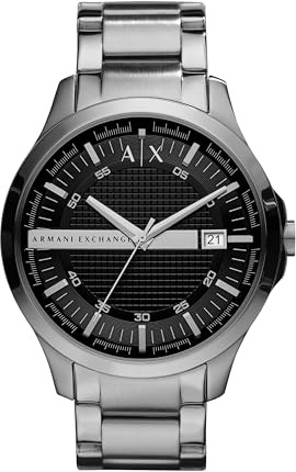 Armani Exchange Herren-Armbanduhr mit drei Zeigern, Datum, Edelstahl, 46 mm Gehäusegröße