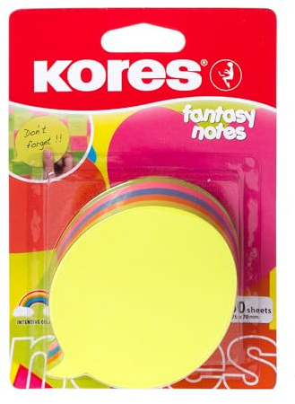 Kores - Bubble Shaped Fantasy Sticky Notes - Coloured, Self-Stick Notes, Note Pad, Back to School Supplies, Teacher Supplies, Office Supplies - 70x70mm, Pack of 1 x 250 Sheets