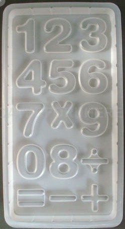 Large Block Numbers 0 to 9 & Symbols Chocolate Mould 15 ON 1 Plastic Cake Decorating Home Made Chocolates from CFU
