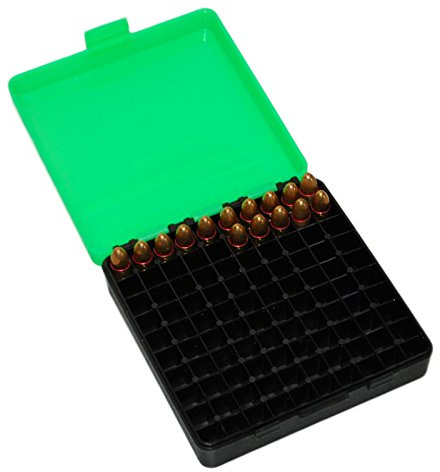 Scatola di munizioni da 9 mm per Luger .380 auto, contiene 100 cartucce, scatola di munizioni per caricatore, verde