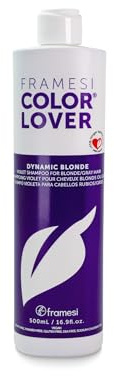 Framesi Color Lover Dynamic Blonde Violet Purple Shampoo - Deep Violet Neutralizing Shampoo for Blonde, Highlighted, Gray + White Hair - Sulfate-Free Moisturizing & Strengthening Shampoo (16.9 Fl Oz)