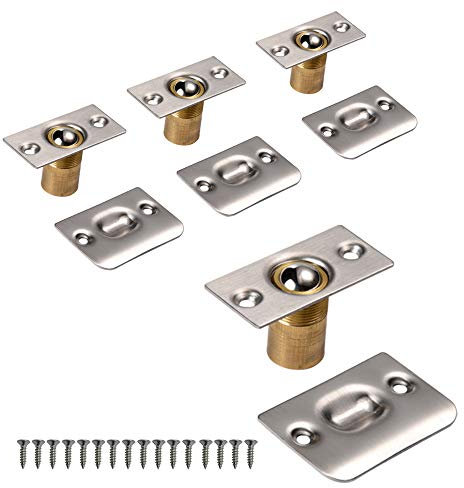 Mousike Closet Door Ball Catch, Edelstahl verstellbare Ball Catch Türbeschläge, (4er-Pack gebürstetes Satin-Finish)