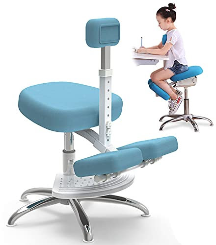 DBMGB Ergonomischer Kniestuhl Bürostuhl Kniehocker Höhenverstellbar Kniender Hocker Stuhl mit Verstellbarem Brustschutz für Korrektur Der Sitzhaltung