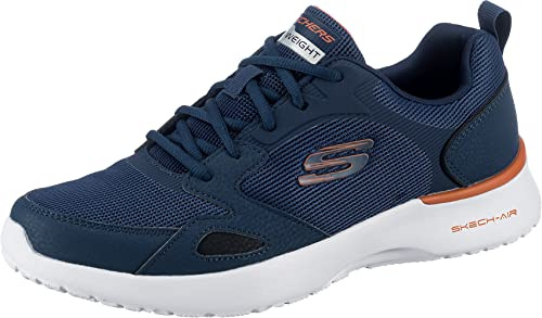 Skechers Herren Skech-air Dynamight Venturik Sneaker, Nvy Synthetc Textile Orange Trim, 42 EU