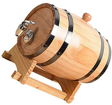 Tomaibaby Wooden Wine Barrel Whiskey Barrel Dispenser Aging Barrels Wine Bucket Decanter for Wine Spirits Beer and Liquor