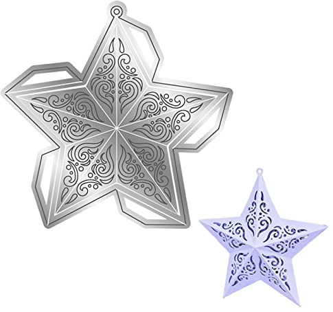 Weihnachten Stanzschablonen, 3D-Stern-Stanzformen Metall Scrapbooking Prägeschablonen Weihnachten Schneiden Präge Schablone für DIY Scrapbooking Basteln Deko für Weihnachtsbaum Geschenke