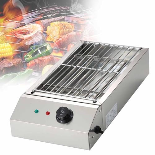 Parrilla sin humo Barbacoa eléctrica portátil,Parrilla de cocina interior,Parrilla interior de acero sin humo,Control de temperatura ajustable,para cafetería restaurante fiesta buffet,D280-220V