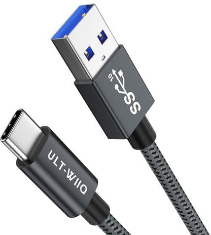 USB A auf USB C Kabel 10Gbps, USB C PD QC 3.0 Schnellladekabel, USB C 3.1 Datenkabel für iPhone 16/15 Pro Max, Dashcam Auto, iPad, Tablet, S24 S23 S22, SSD, Power Bank, Android Auto, CarPlay (2m)