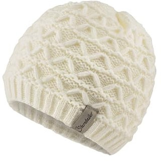 Sterntaler Strickmütze mit Regenbogen Muster - Mädchen Beanie einfarbig, gefüttert mit weichem Baumwollfleece - Baby Wintermütze mit Strickmuster - Ecru, 41