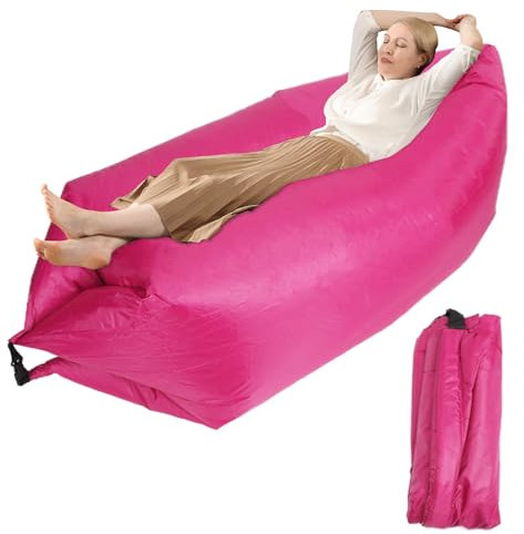 plplaaoo Camping Couch,Couch Aufblasbar,Wasserdichtes Aufblasbares Sofa,Tragbares Luft Sofa Aufblasbare,Air Lounger,Luftsofa Luftsack für Outdoor,Strand,Reisen,Party,Camping Gadgets (Rosenrot)