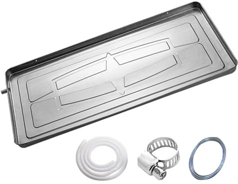 DJJYCTNM Air Conditioner Drip Pan, Outdoor Stainless Steel Universal AC Drip Cushion Water Collecting Drainage Pan, No Leak HVAC Units Drip Tray with Drain Kit ( Color : 84*39cm/33*15in , Size : 200cm