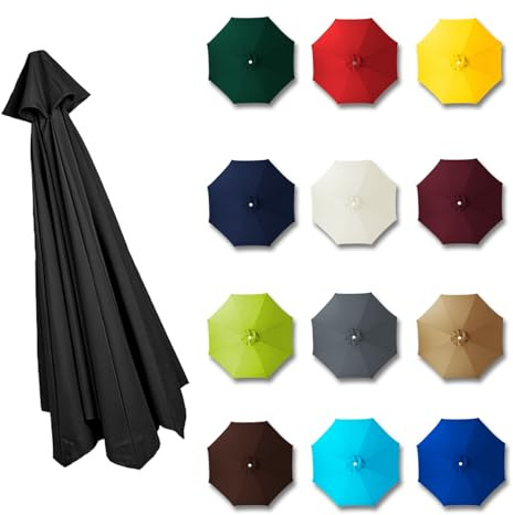 MObyat 2.0m 2.7m 3.0m 3.5m Replacement Parasol Canopy 6 Ribs/8 Ribs Parasol Replacement Canopy for Garden Umbrella Cover Patio Waterproof Anti-UV