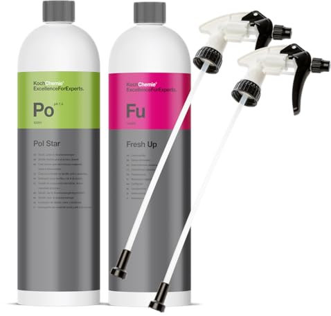 Winrodoor Innenraumreinigung Set- Koch Chemie Pol Star 1L Polsterreiniger, Fresh Up 1L Geruchsneutralisierer, 2X Star Sprühkopf Fahrzeugaufbereitung Geruchsentfernung